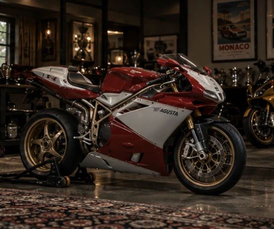 A limited-edition superbike in a private collector's garage